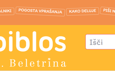 Cobiss+ (spletni katalog knjižnice) in sBiblos (portal za izposojo e-knjig za domače branje)